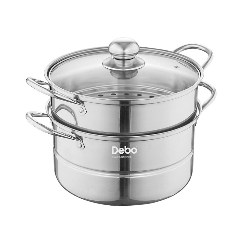 德铂(Debo) DEP-722 马德里双层不锈钢蒸锅多用蒸汤锅电磁炉明火通用28cm
