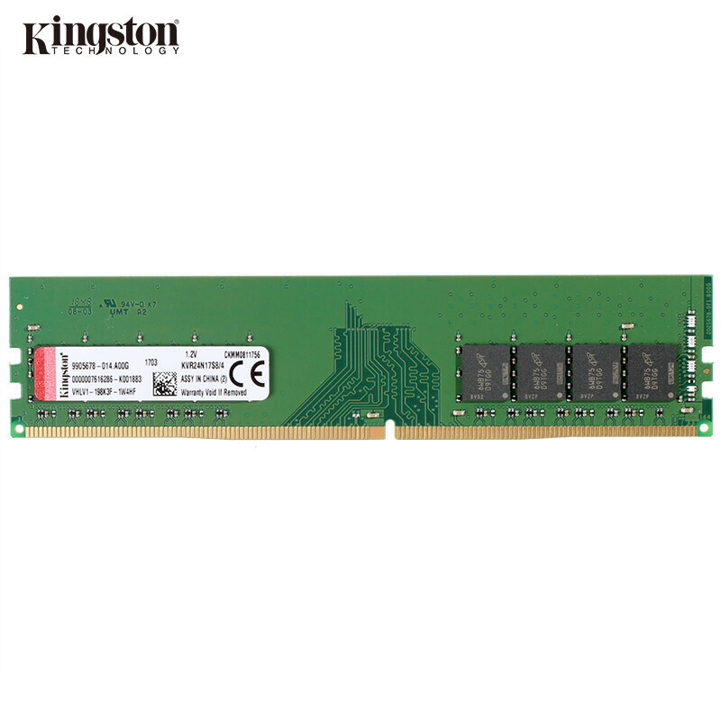 【精选】金士顿(Kingston)DDR4 2400 8G 台式机内存 KVR24N17S8/8-SP