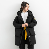 鸭鸭羽绒服女中长2020冬季新款加厚工装保暖羽绒服外套