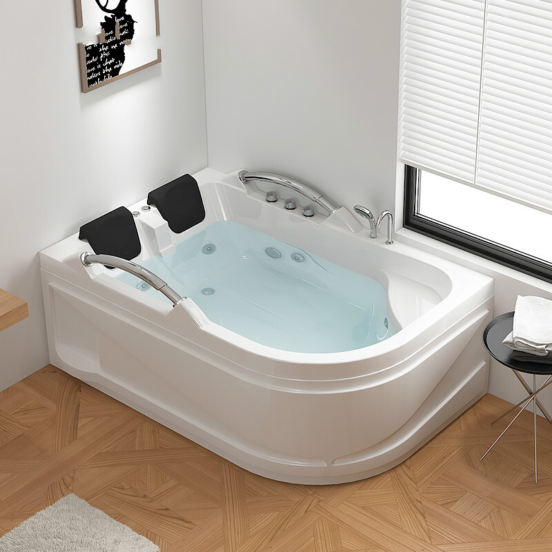 双人浴缸亚克力扇形冲浪按摩大浴缸欧式家用情侣浴池波迷娜bomina