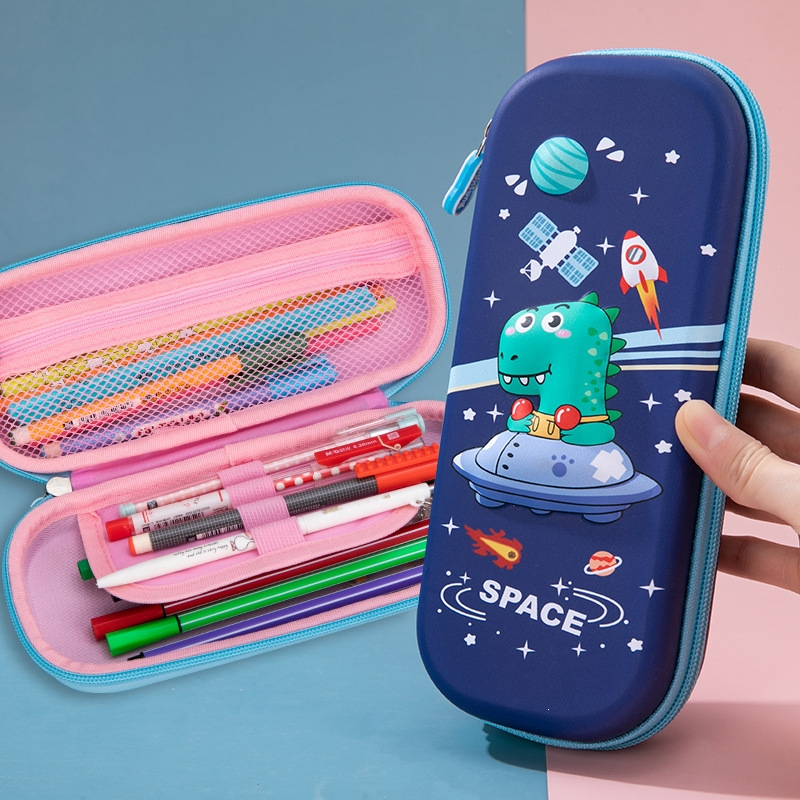 智扣小学生卡通笔袋3d立体铅笔盒抗摔防水韩版儿童文具盒