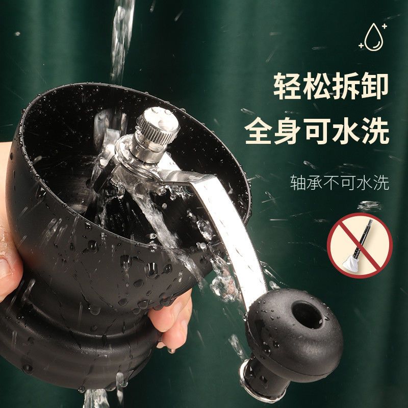 手摇磨豆机 送量勺[无轴承] 手磨咖啡豆研磨机家用玻璃手磨咖啡机手动粉碎磨粉机便携式可水洗