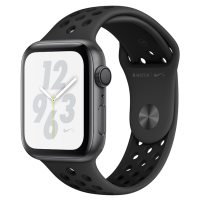 Apple Watch Series4 智能手表 GPS款 44毫米深空灰色铝金属表壳搭配煤黑配黑色 Nike 运动表带