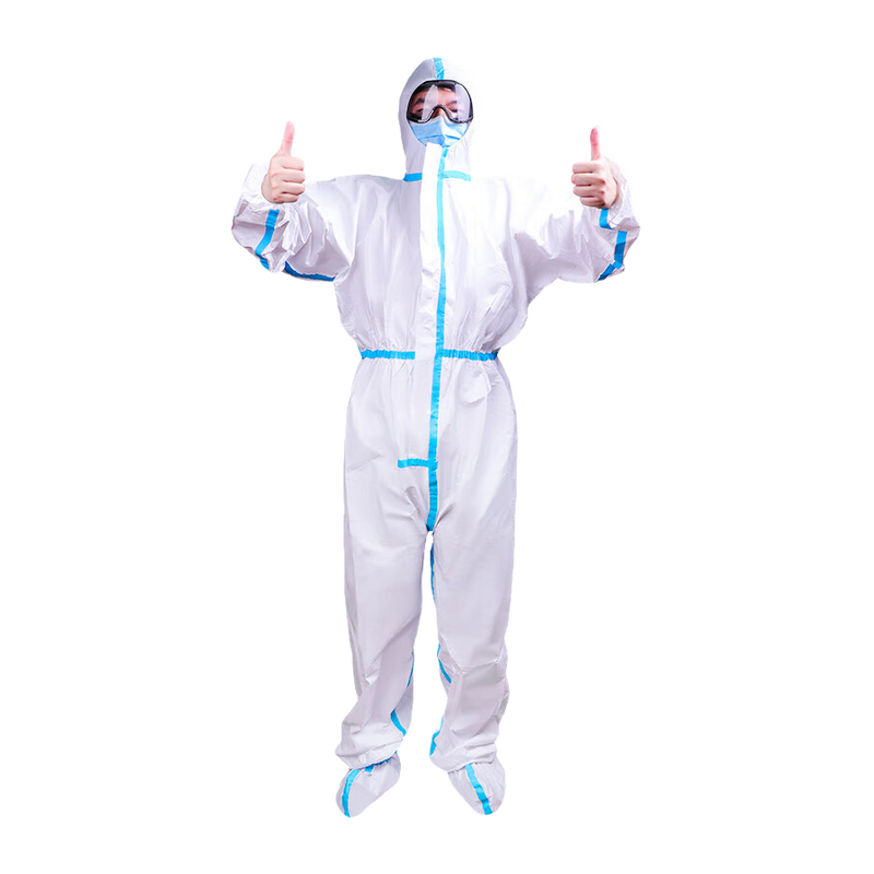鸣固 一次性防护服 隔离衣隔离服连体拉链身隔离[160-180]10件装