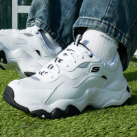 斯凯奇（Skechers）男鞋2024夏季新款厚底增高老爹鞋三代熊猫鞋缓震轻便运动鞋休闲鞋 【父亲节礼物】237152-WHT 43