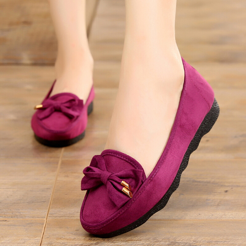 xeejee老北京布鞋女大码女鞋41一43中年妈妈休闲平底单鞋女士红色鞋