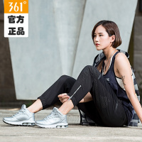 361°女鞋高帮跑步鞋361度女款白色气垫跑步鞋防滑运动鞋女