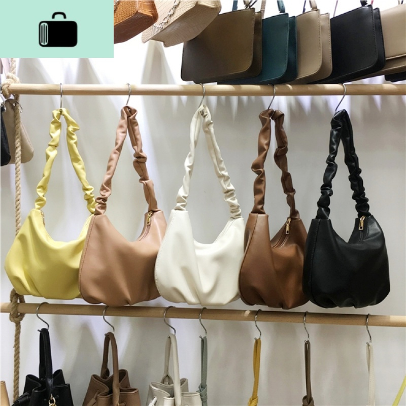 小脏柜 高级感单肩褶皱包包软皮女包韩国腋下包时尚大容量饺子包NEW LAKE女斜挎包