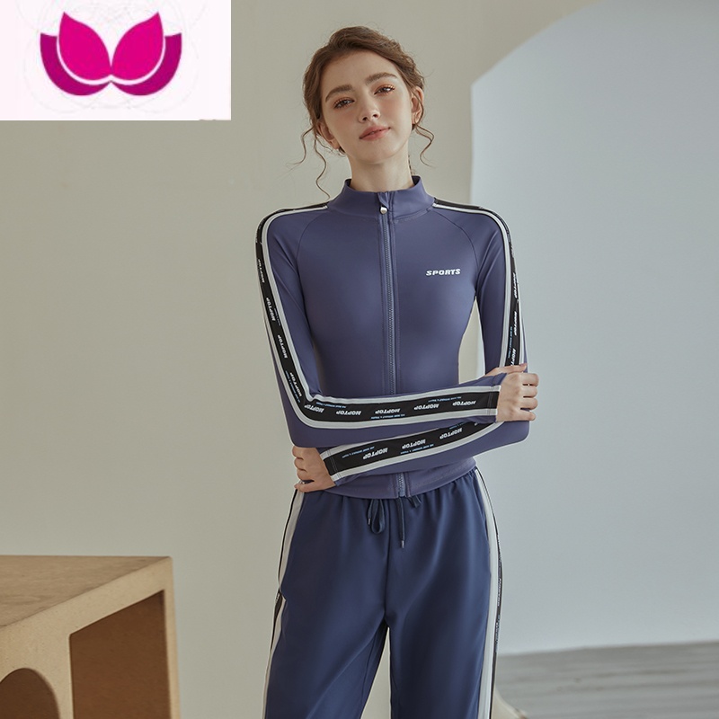 七斓瑜伽服套装女长袖晨跑高端专业健身房时尚新款跑步运动套装女高清大图