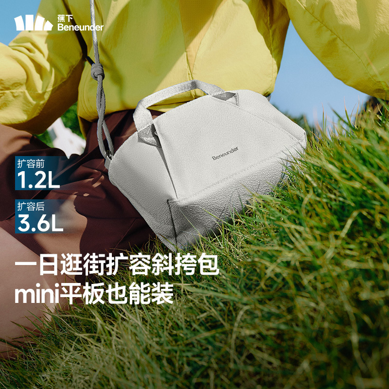 蕉下(BENEUNDER) 轻便扩容迷你斜挎包LC699-雾屿灰-F(均码)高清大图
