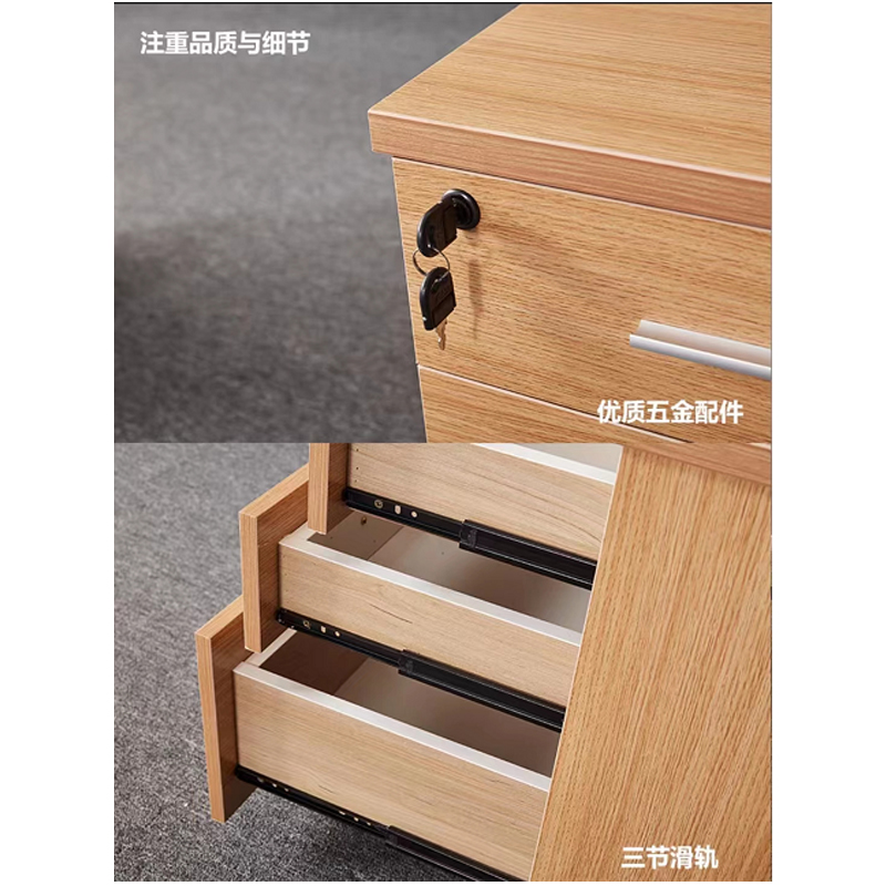蓝鸟 实木落地移动简约现代白色小推柜文件柜储矮柜活动带锁抽屉柜子高清大图