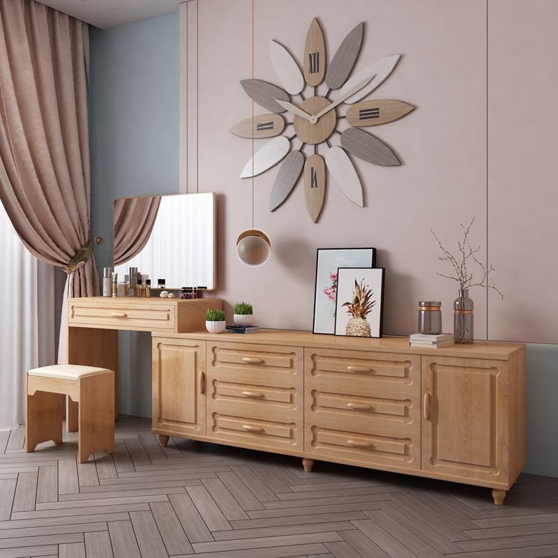 梳妆台卧室小户型迷你闪电客化妆桌收纳柜一体现代简约化妆柜实木化妆