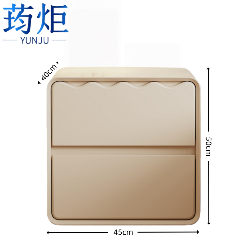 荺炬床头柜二层米白40cm台高清大图