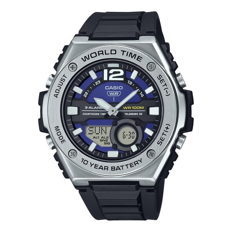 卡西欧(CASIO)男士石英手表防水耐用10年长续航多功能商务休闲腕表