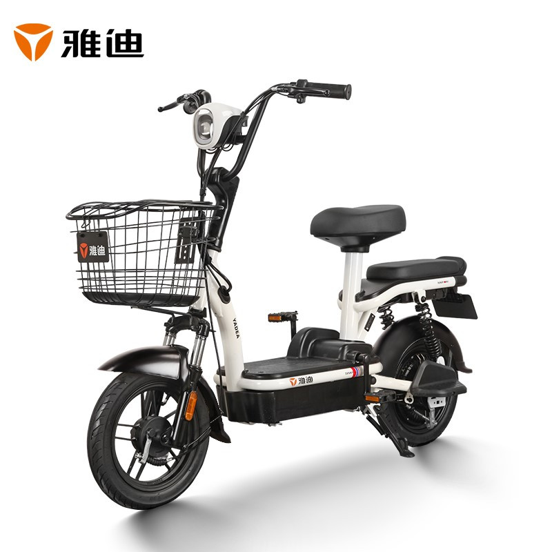 雅迪电动车小金果48V12ah高能版石墨烯电瓶车踏板代步电动自行车 小金果新塔夫绸白