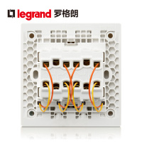 罗格朗Legrand开关插座面板逸景深砂银色四开双控四位双极家用暗装墙壁电源86型双控开关