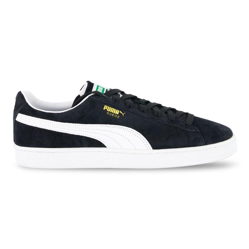 彪马(Puma)PUMA男士休闲经典麂皮皮革跑鞋黑红拼色复古运动鞋