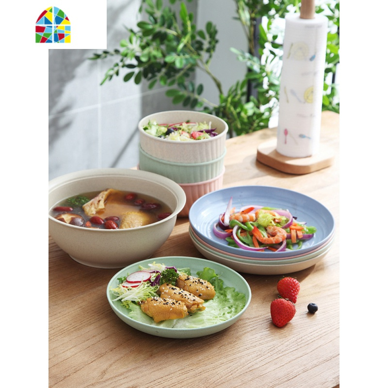 小麦秸秆餐具北欧创意碗碟套装家用简约汤碗饭碗 小碗
