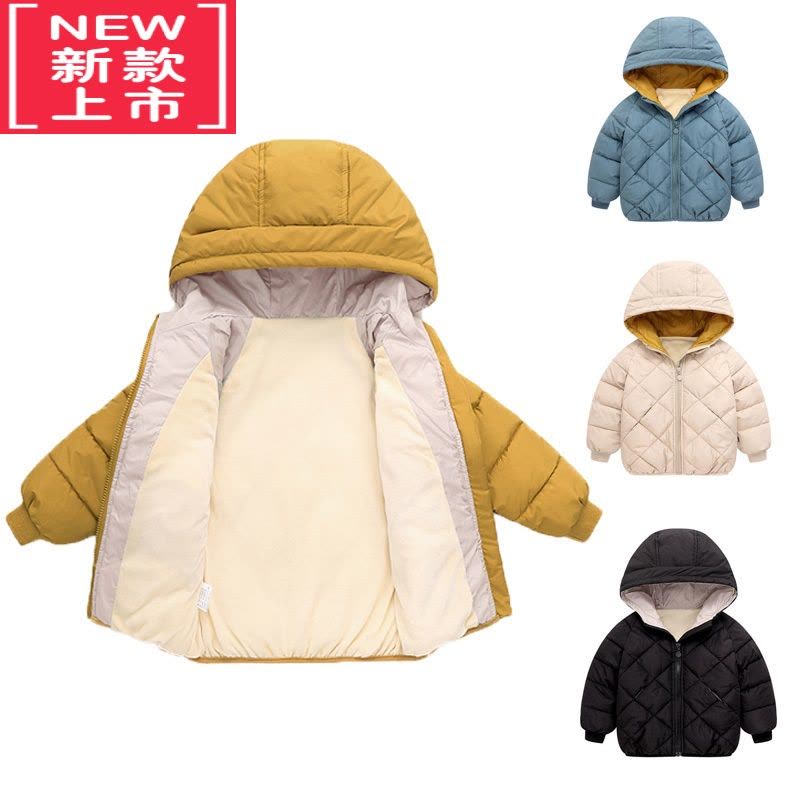 可莉允2022秋冬新款儿童羽绒棉服中小童男女宝宝加绒短款棉衣外套加厚冬图片