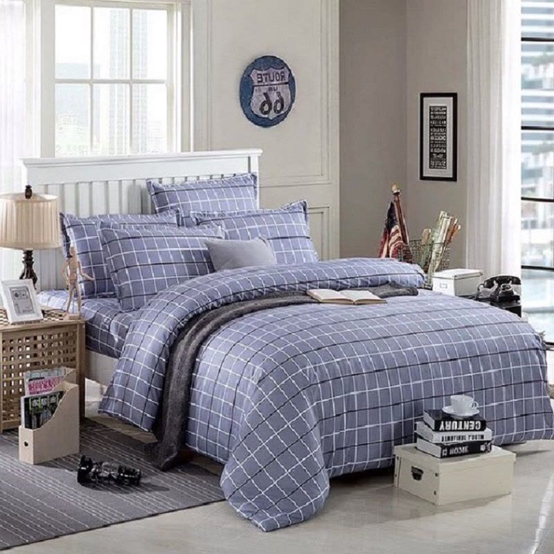 洛菲源 磨毛床上用品三件套(非全棉)床单160*210 被套160*210 枕套48*74 套图片