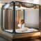 美帮汇新款蚊帐拉链蒙古包公主风1.5米1.8m床双人家用儿童防摔支架纹帐2
