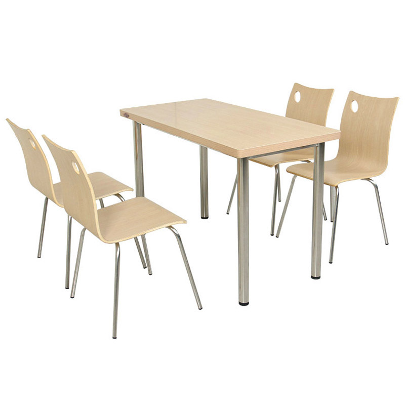 广亿隆条形饭桌食堂餐桌椅组合一桌四椅加厚 1.2*0.6米WH-TZY1206#J/套