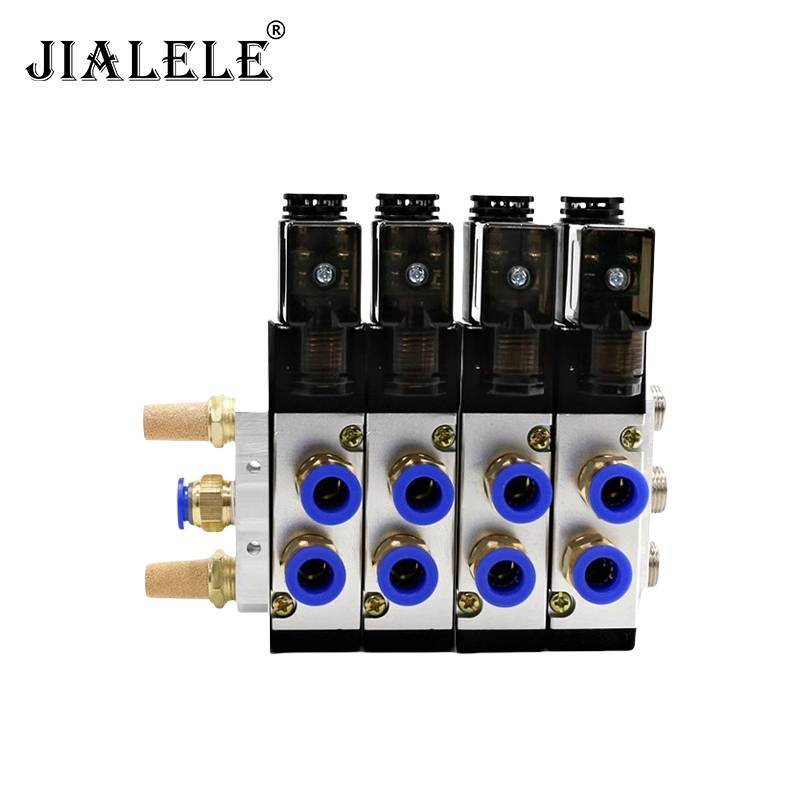 JIALELE 四位电磁阀组 4V220-08/EN 组高清大图