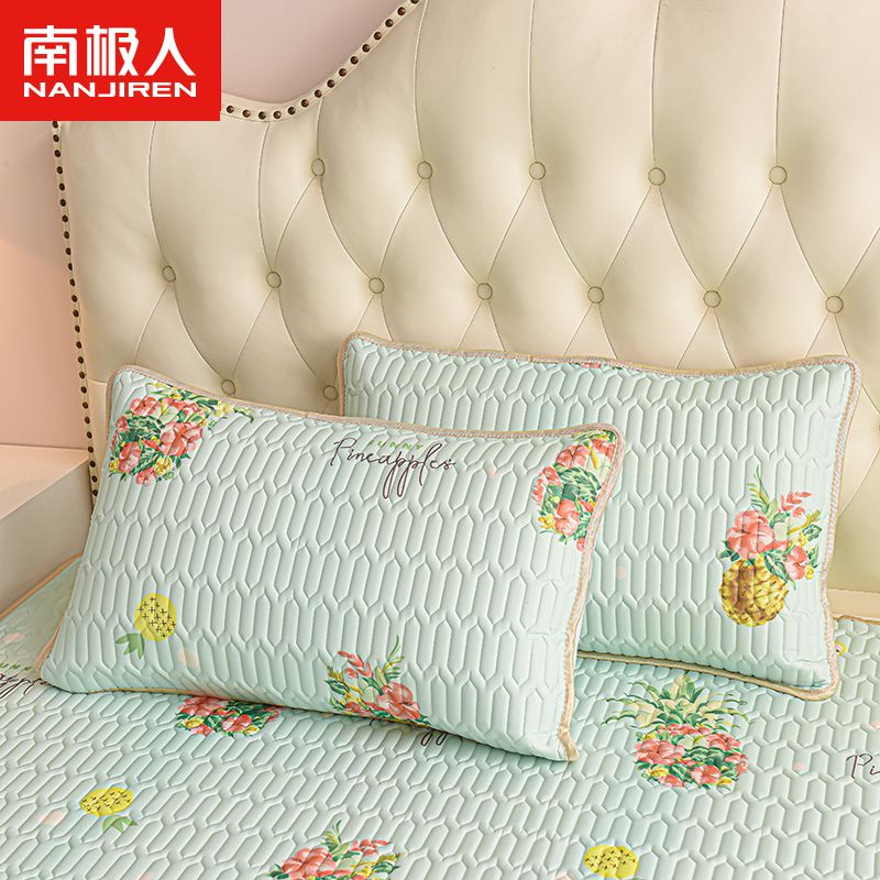 乳胶枕套一对装夏冰丝枕头套48x74cm成人单人一只装可水洗高清大图