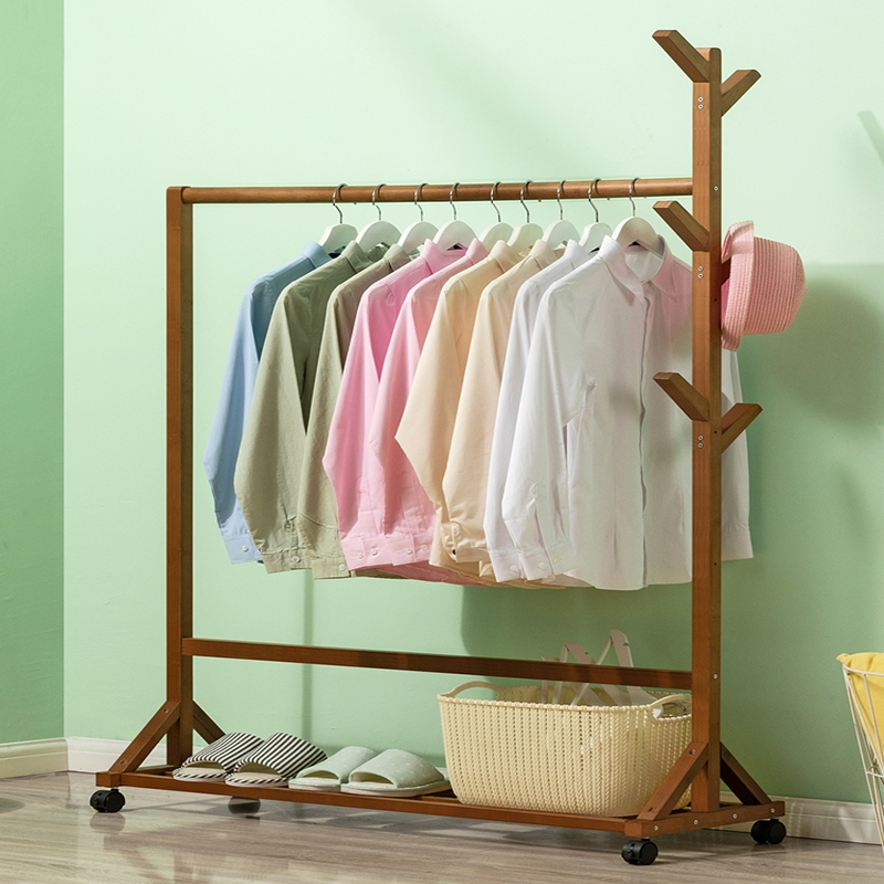 晾衣架闪电客落地卧室挂衣杆子室内阳台晒被子帽家用折叠简易