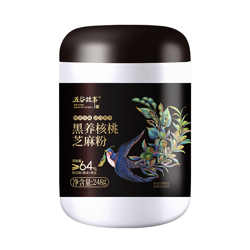 燕之坊五谷故事天然粉粉248g*3罐山药葛根玉米糊 黑养八宝粉 黑养核桃芝麻粉