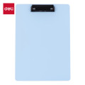 得力(deli)A4书写板夹 金属强力夹塑料菜单夹 多功能写字垫板 蓝色 3mm 64502