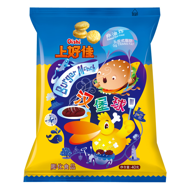 上好佳 膨化食品 汉堡球40g