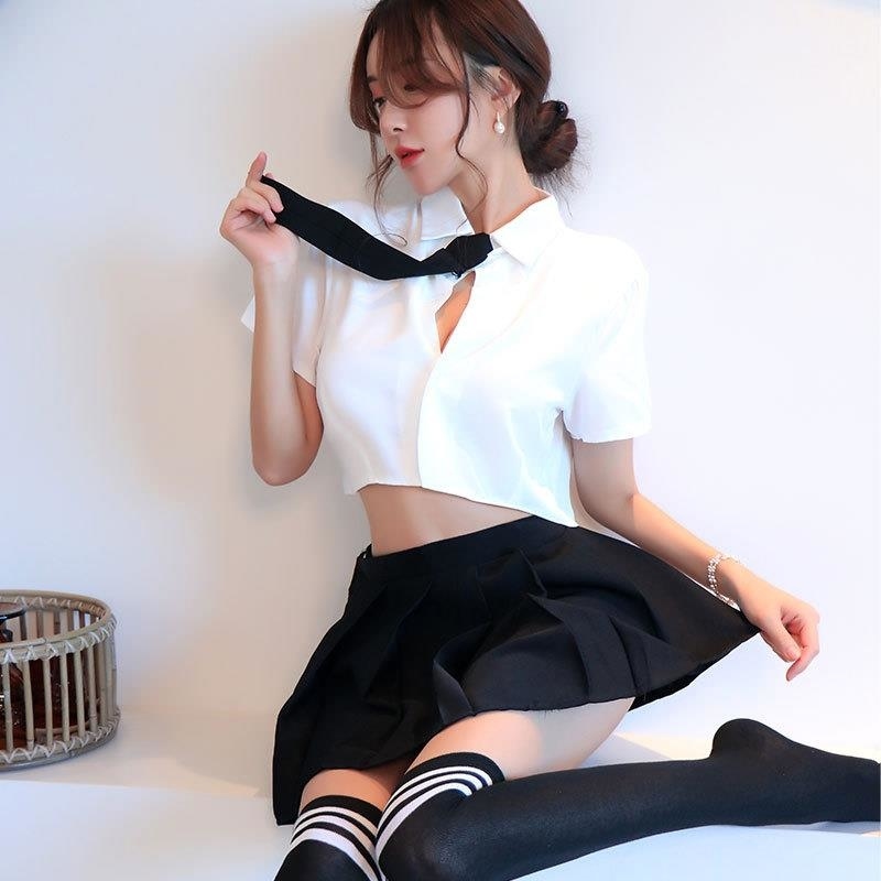 长夜漫漫情趣内衣性感纯欲风JK制服装百褶裙火辣制服诱惑1341nVFi高清大图