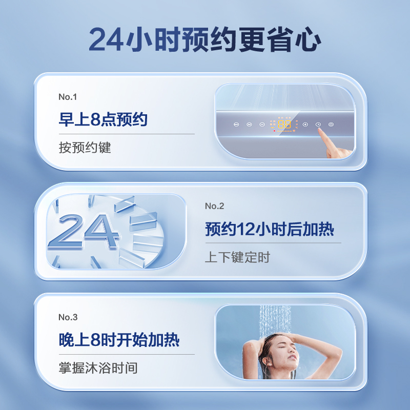 AO史密斯佳尼特60升电热水器 金圭内胆包8年 双棒分离速热 免更换镁棒 短款 CTE-60JC1-B高清大图