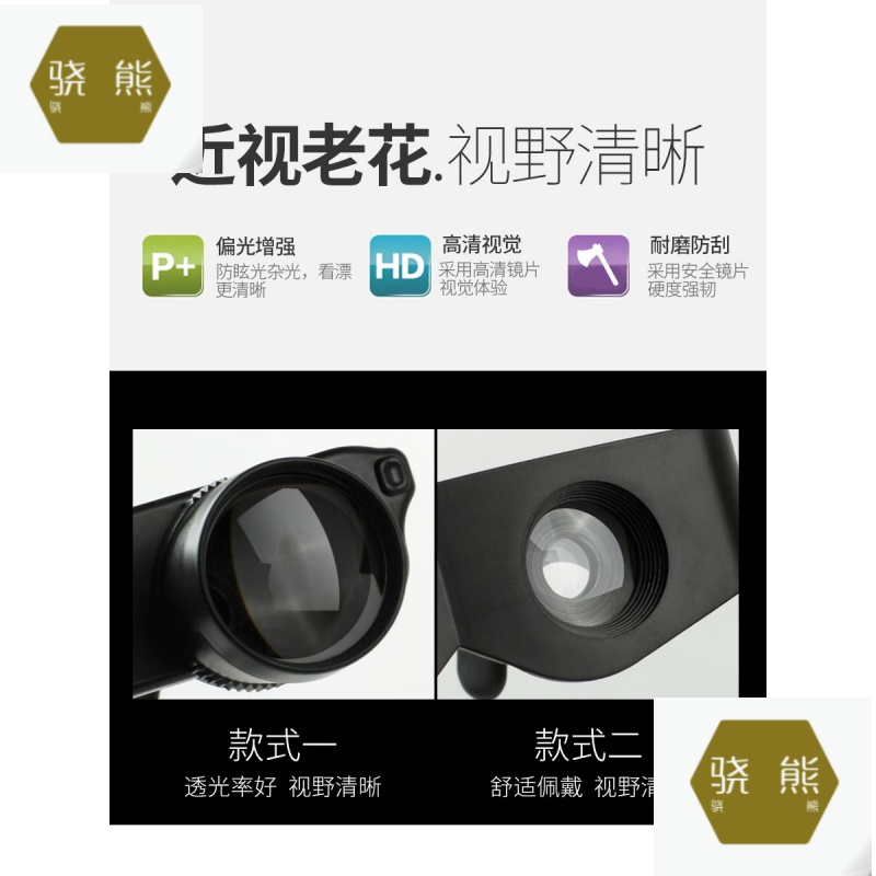 钓鱼眼镜看漂眼镜头戴式3倍拉近高清放大镜眼镜式望远镜渔具