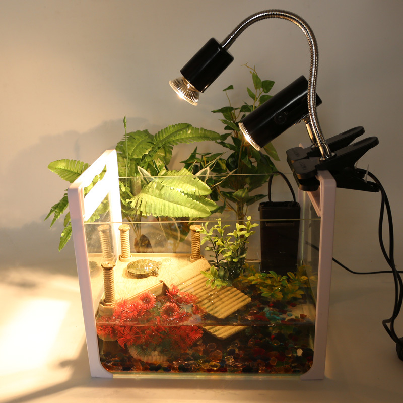 乌龟晒背灯UVA+UVB3.0太阳灯 爬虫加热灯+调温灯架全光谱晒龟灯高清大图