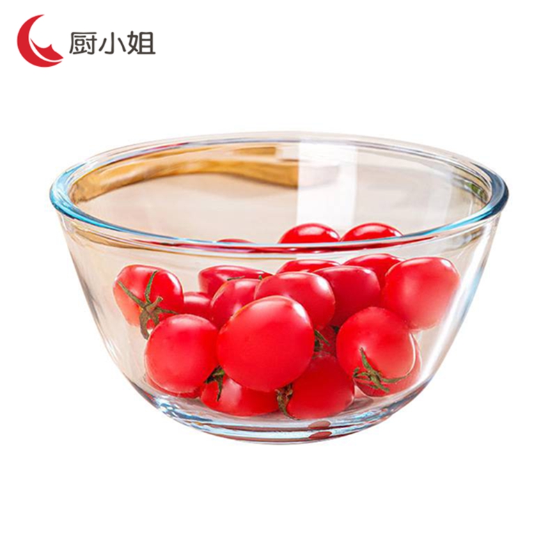 厨小姐加厚耐高温透明玻璃碗2700ml/LZY-212/个