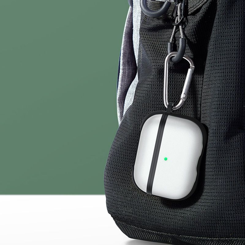 透明Airpods pro保护套磨砂苹果耳机保护套airpods三代硬壳送挂钩 黑色