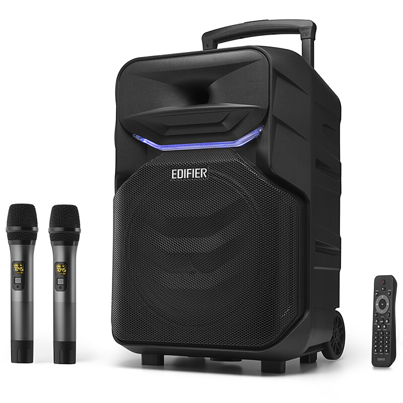 漫步者 (EDIFIER) PP312 12英寸户外移动多媒体音箱 广场舞音箱 蓝牙拉杆音响 便携音响 黑色(套)