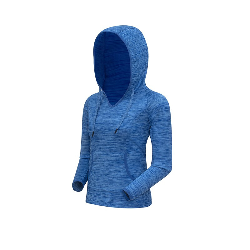 阿尼玛卿/ANEMAQEN帽衫女款V领运动户外跑步帽衫 ATW-1633高清大图