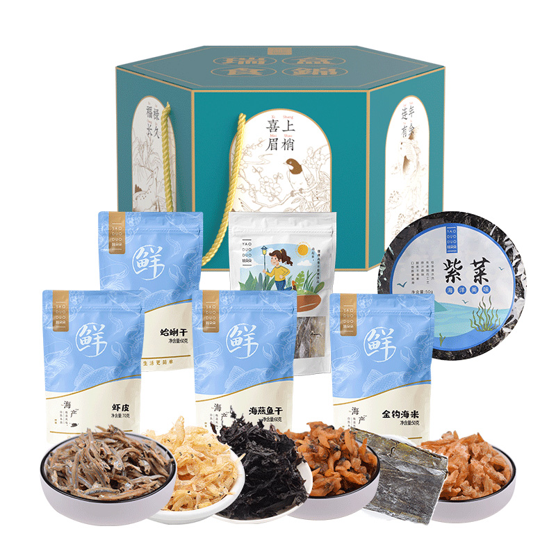 姚朵朵干货礼盒日常食补好选择瑞盒食锦海产组合装390g高清大图