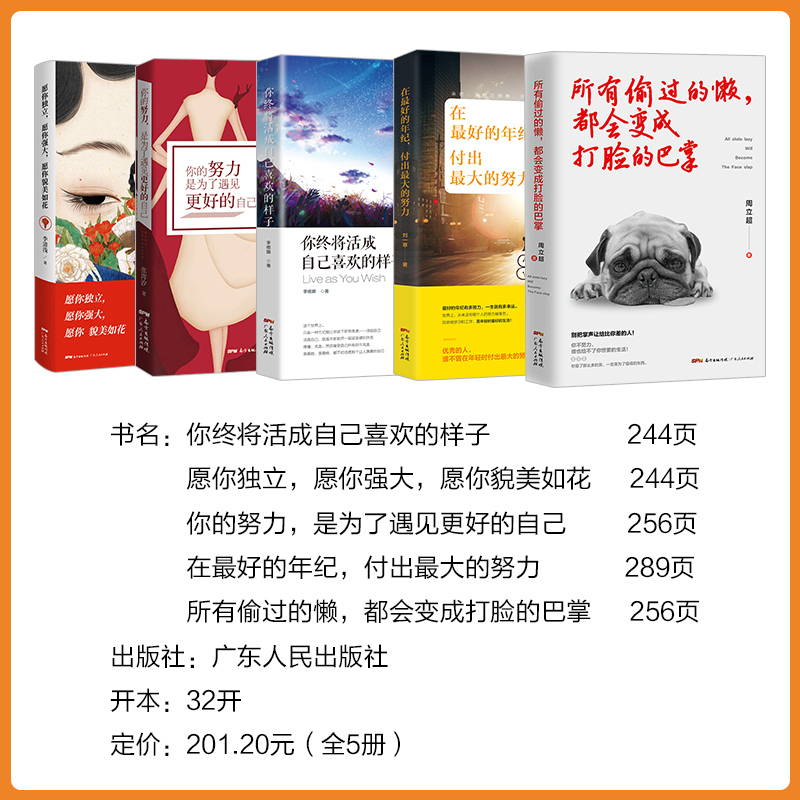 [正版]励志5册你终将活成自己喜欢的样子愿你独立强大你的努力是为了遇见更好的自己偷过的懒变成打脸的巴掌好的年纪付出大的高清大图