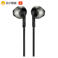 JBL T205 半入耳式耳机 TUNE205手机耳机 有线运动耳机 带麦克风 苹果安卓系统通用 黑色