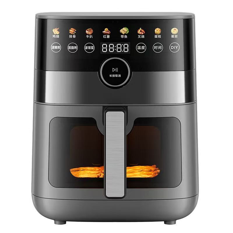 美Midea)可视空气炸锅 2000W立体双热源匀烤智能旋钮触控 6.5L电炸锅 MF-KZC6584