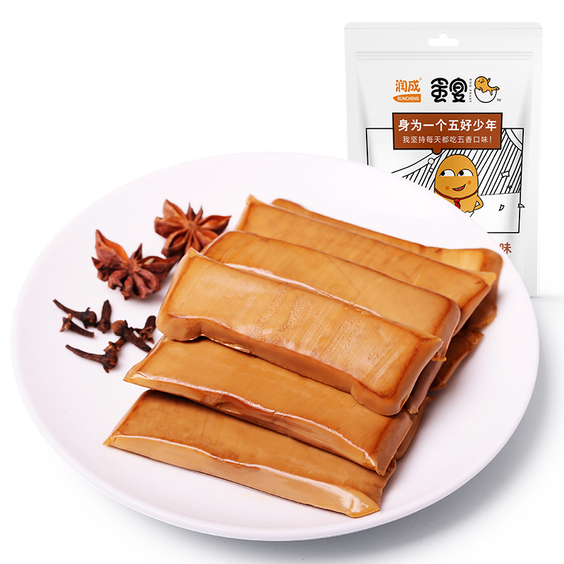 润成 蛋宴鸡蛋干酱香味,五香味组合各2袋 250g*4袋视频介绍_润成 蛋宴