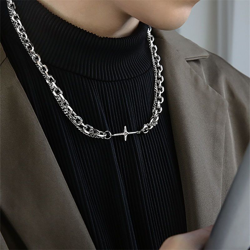 星芒项链50cm项链男潮小众嘻哈配饰简约百搭个性韩版潮流男士饰品吊坠