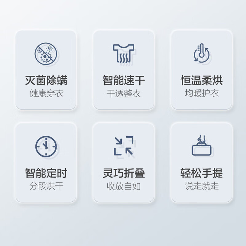艾美特(Airmate)烘干机家用折叠干衣机小型烘衣机婴儿衣物暖风定时烘干宿舍衣柜家用便携收纳烘衣机HG08-M7高清大图