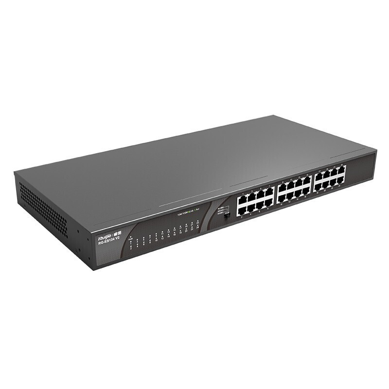锐捷(Ruijie)24口百兆交换机非网管接入交换机RG-ES124 V2