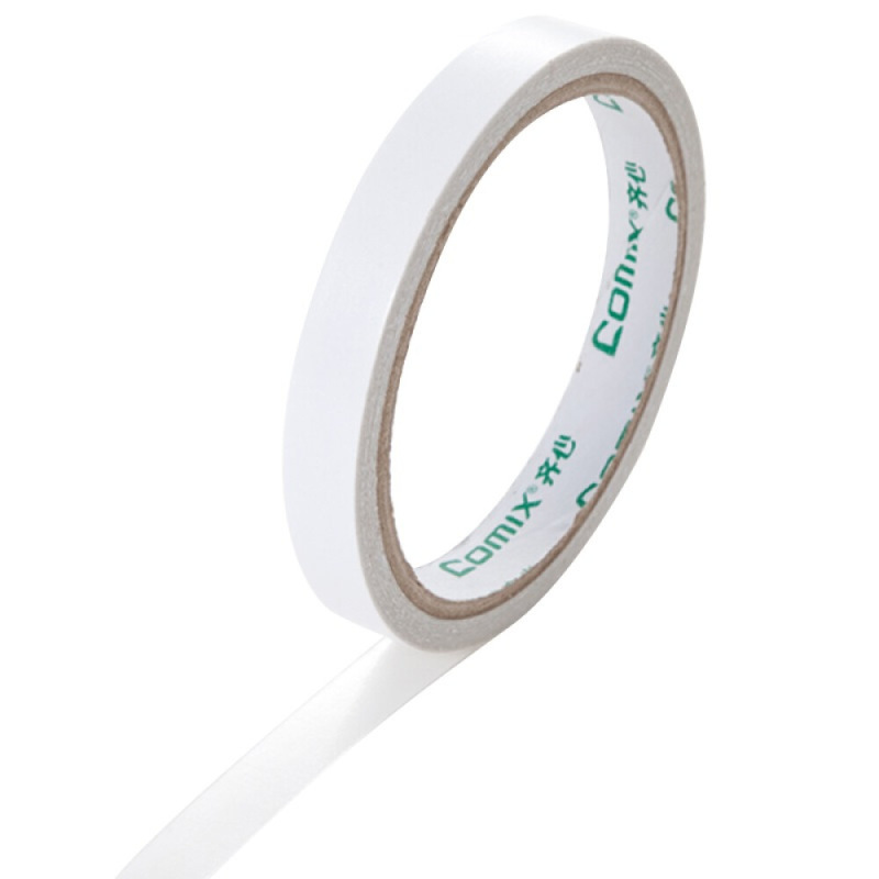 齐心(Comix) 双面胶带高粘性棉纸双面胶易撕易贴 白色10卷装12mm*10y MJ1210-10