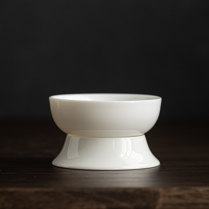 苏氏陶瓷(SUSHI CERAMICS)茶漏羊脂玉全白瓷一体茶滤网滤茶器创意茶隔功夫茶具配件